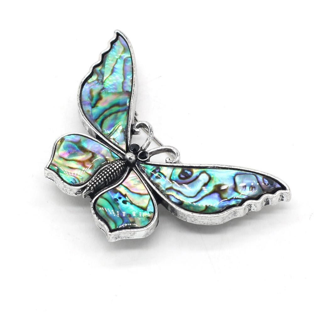 1 шт., брошь в виде ракушки из натурального морского ушка, подвеска в форме бабочки ручной работы, броши на булавке, женские украшения, пасхальные подарки на день матери, идеально подходят для повседневного ношения