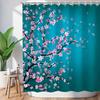 unframed Pink Cherry Blossom Peach Blossoms Shower Curtain Set Flowers White Background Girl Bathroom Polyester Cloth Screen 12