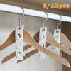12/8PCS Clothes Hanger Connector Multi-Layer Cascading Clothes Hanger Hooks for Home Multi-Function Closet Storage Rack