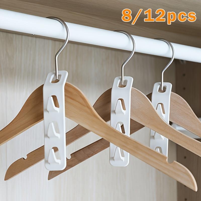 12/8PCS Clothes Hanger Connector Multi-Layer Cascading Clothes Hanger Hooks for Home Multi- Closet Storage Rack