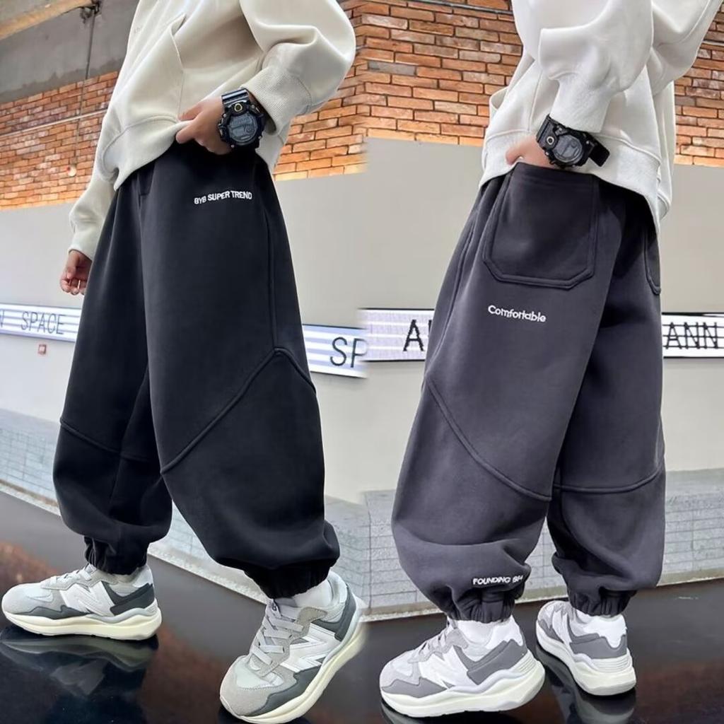 Брюки для мальчиков весна-лето-осень Брюки для детей и подростков Тонкие детские спортивные прямые брюки Модные брюки с тремя полосками Модные