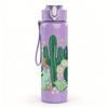1PC Desert Cactus Plant Art Print 750ml Color Plastic Sports Water Bottle Leakproof Flip Straw Lid Suitable for Sports Office Home Use