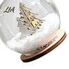 Lighted Christmas Tabletop Decor Glass Ball Ornament, LED Winter Snow Scene Wonderland Props Hanging Bauble with Reindeer Cabin for Tree Decorations
