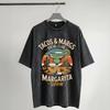 Tacos And Margs Social Club Merch Washed T Shirt for Men Women Streetwear Hip Hop T-Shirts Summer  Tee Shirt Short Sleeve