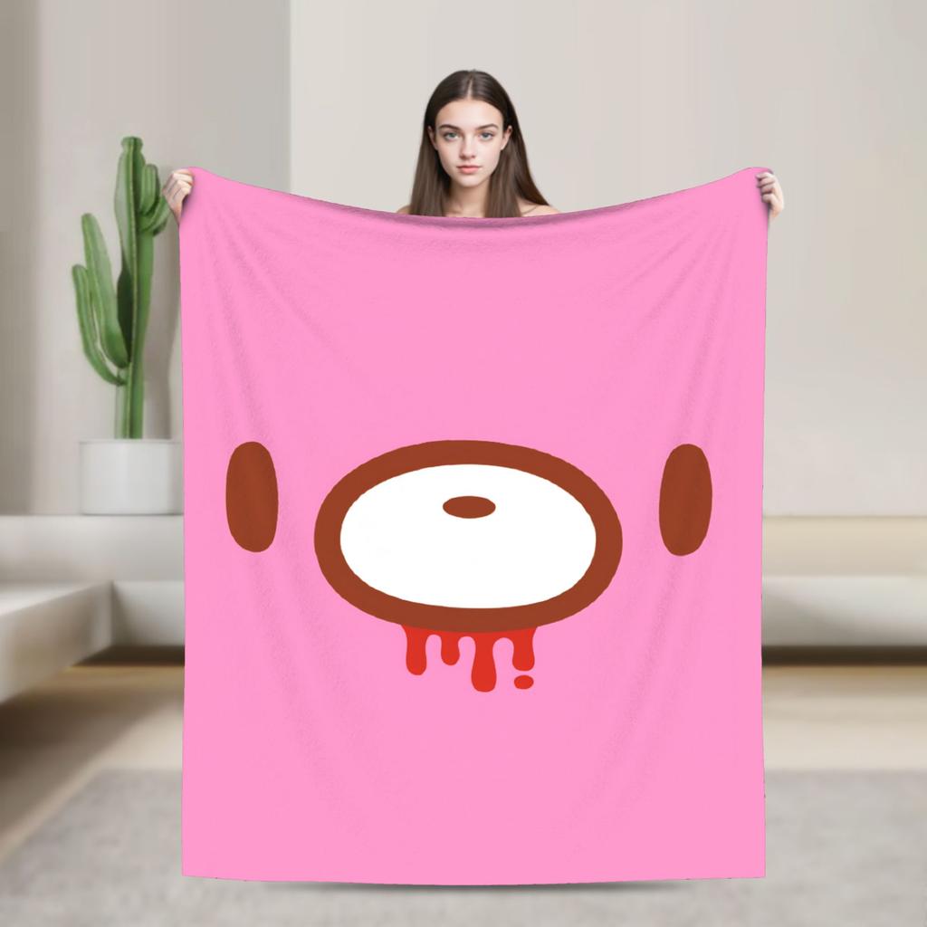 Gloomy Bear Blanket Kawaii Super Warm Pattern Plush Bedding Throws For Bedroom Travel Flannel Bedspread Bed Cover