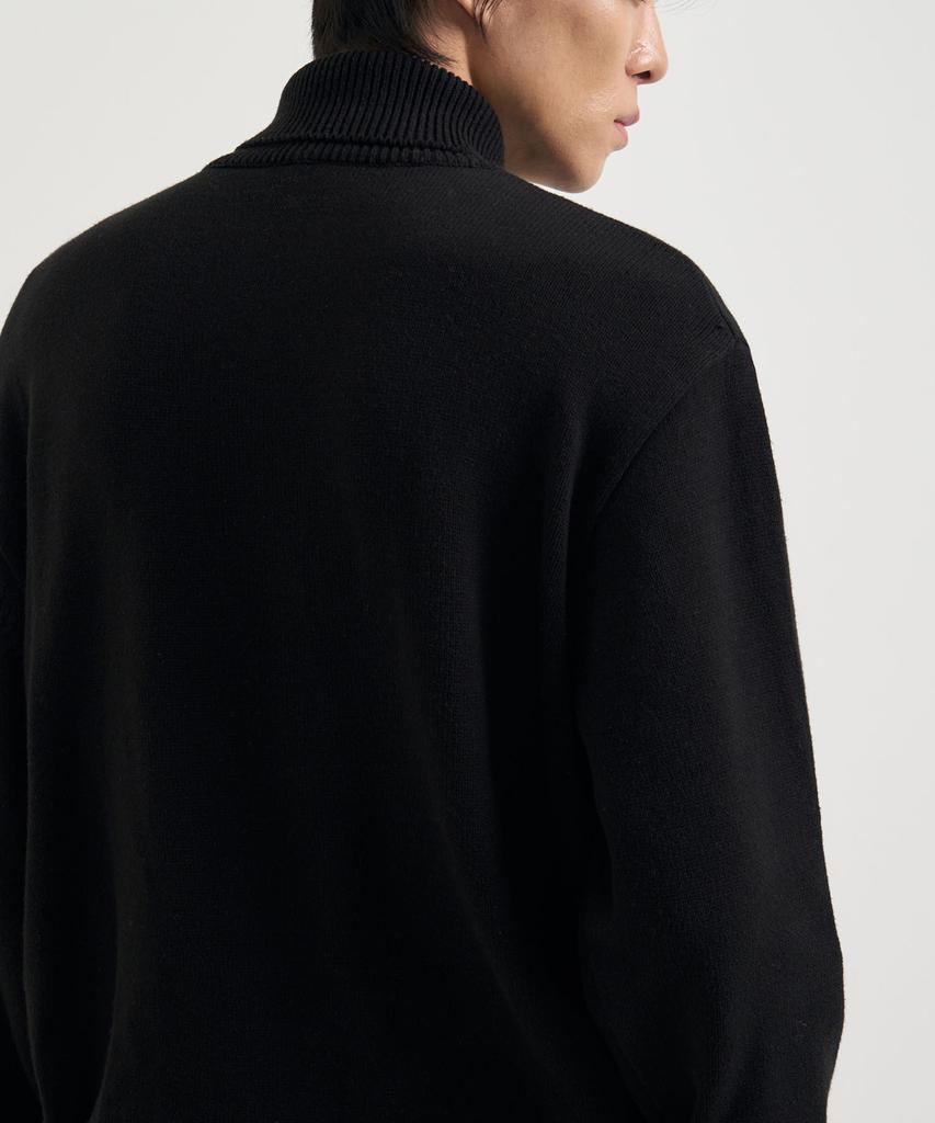 DRAW FIT Turtleneck Pullover Knit T-Shirt [Black]