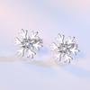 Snowflake Stud Earrings Women's Openwork Earrings Silver-plated Stud Earrings Women's Christmas Gift Zircon Earrings