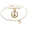 [J3079] - Gold Plated Anklet 'Peace' Gold - 25 Cm 8 Mm