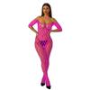 European & American Sexy Fishnet Stockings: Transparent Black Cutout Quick-Release Bodystocking
