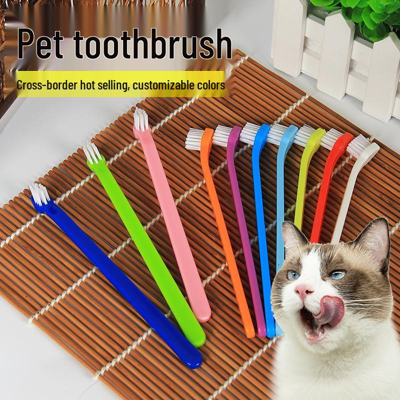 Pet Toothbrush: Single Head for Cats and Dogs, Antibacterial Oral Cleaning Supplies