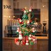 Outdoor Glass Door Holiday Decorations Christmas Tree Window Stickers with Gnome And Snowman, Removable Stickers, PVC Decorative for Windows