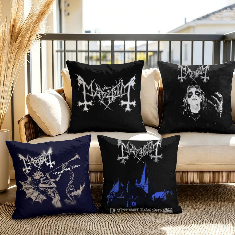 Band MMayhem Cushion Cover Soft Plush Throw Pillow Cover DoubleSided Decorative Cushion Case Sofa Bedroom Home Decor