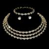 4-piece Women's Jewelry Set with Rhinestones, Multi-layer Collars, Earrings, Bracelets, Wedding Party Accessories