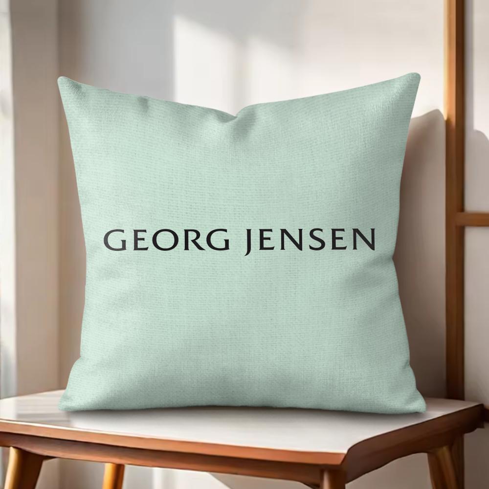 Luxuny GGeorg JJensen Cushion Cover Natural Linen Organic Fabric DoubleSided Printing Couch Pillow Covers Home Decor