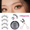 Многоразовые натуральные 4 магнита, клей не требуется, с аппликатором, магнитные ресницы, накладные ресницы