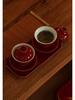 Red Wedding Tea Cup Set with Tray - Perfect for New Wedding Gifts and Supplies