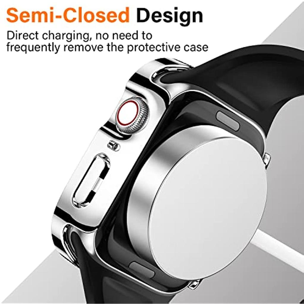 Водонепроницаемый чехол для Apple Watch 7 8 9 45мм 41мм 10 46мм 42мм Защитное стекло для экрана+Чехол-бампер для iWatch 4 5 SE 6 44мм 40мм