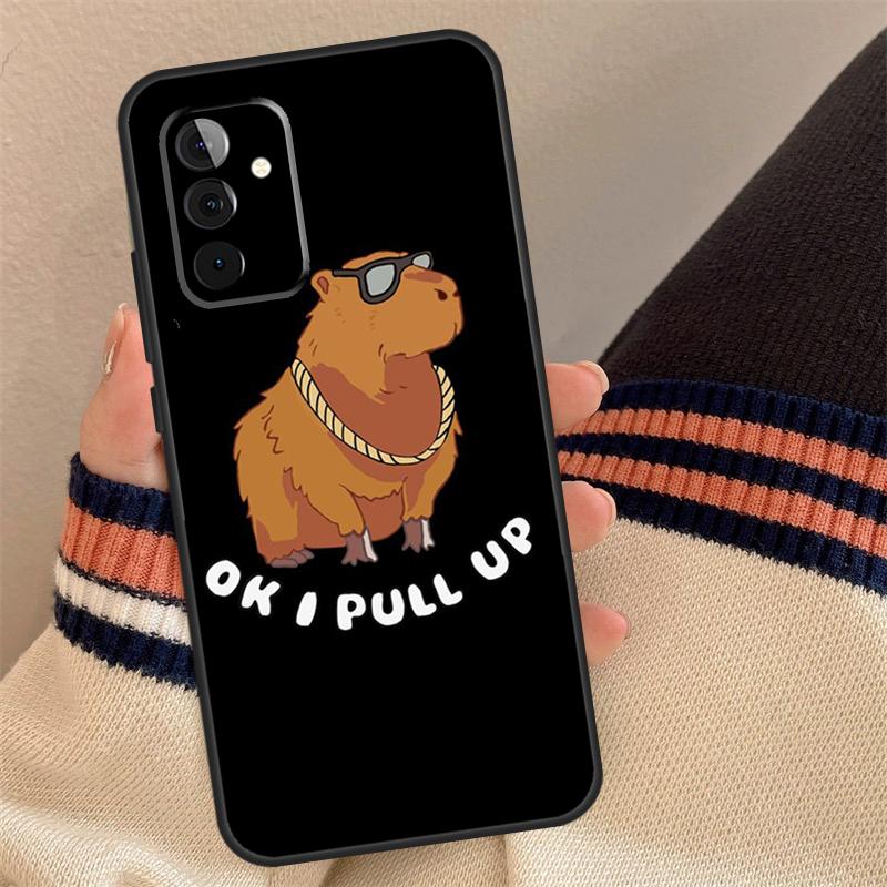 Cartoon Capybara Case For Samsung Galaxy A16 A26 A36 A56 A55 A35 A15 A52 A32 A12 A53 A33 A13 A14 A34 A54 A17
