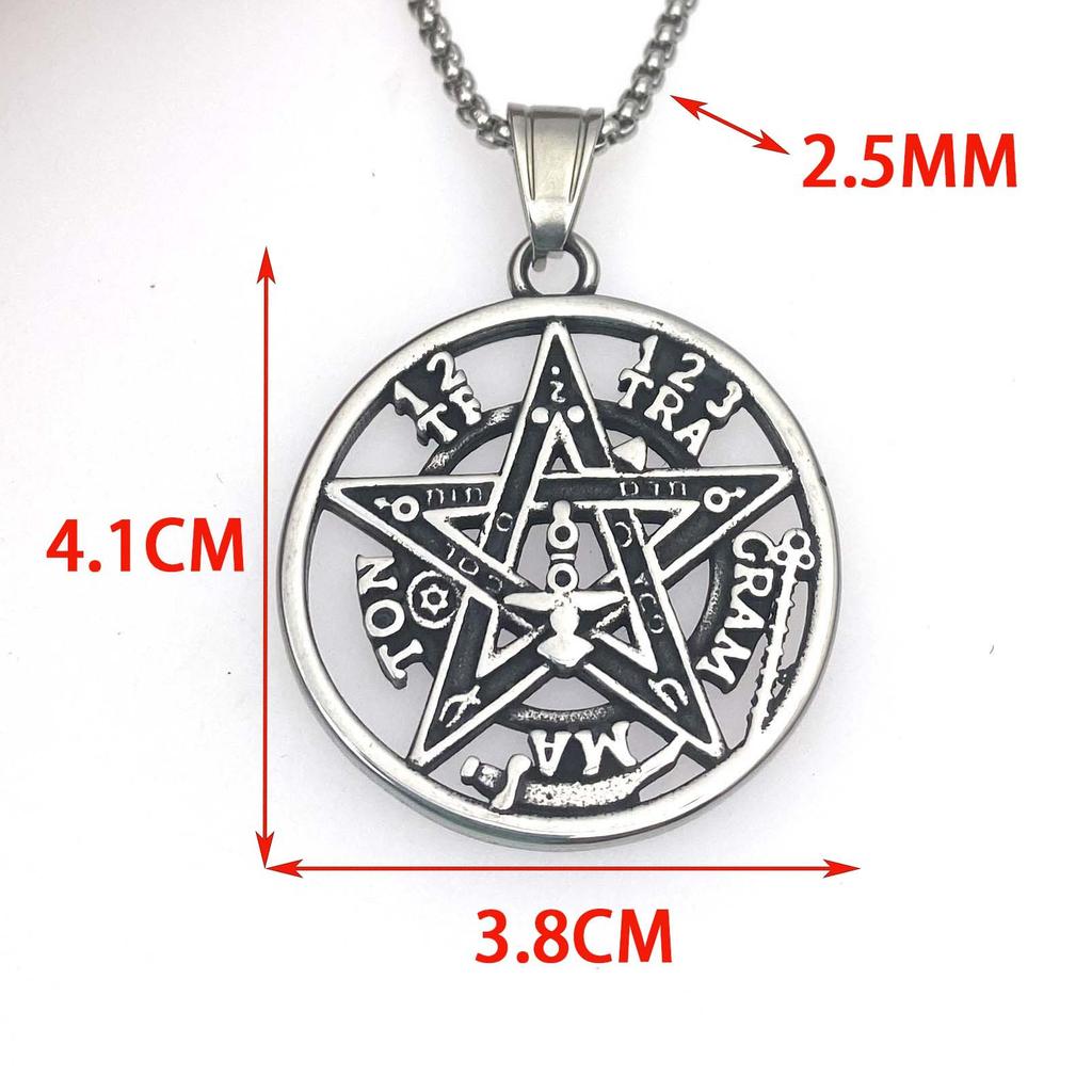 Nordic Retro нержавеющая сталь Соломон Lucky Pentagram кулон ожерелье аксессуары титановые стальные ювелирные изделия аксессуары