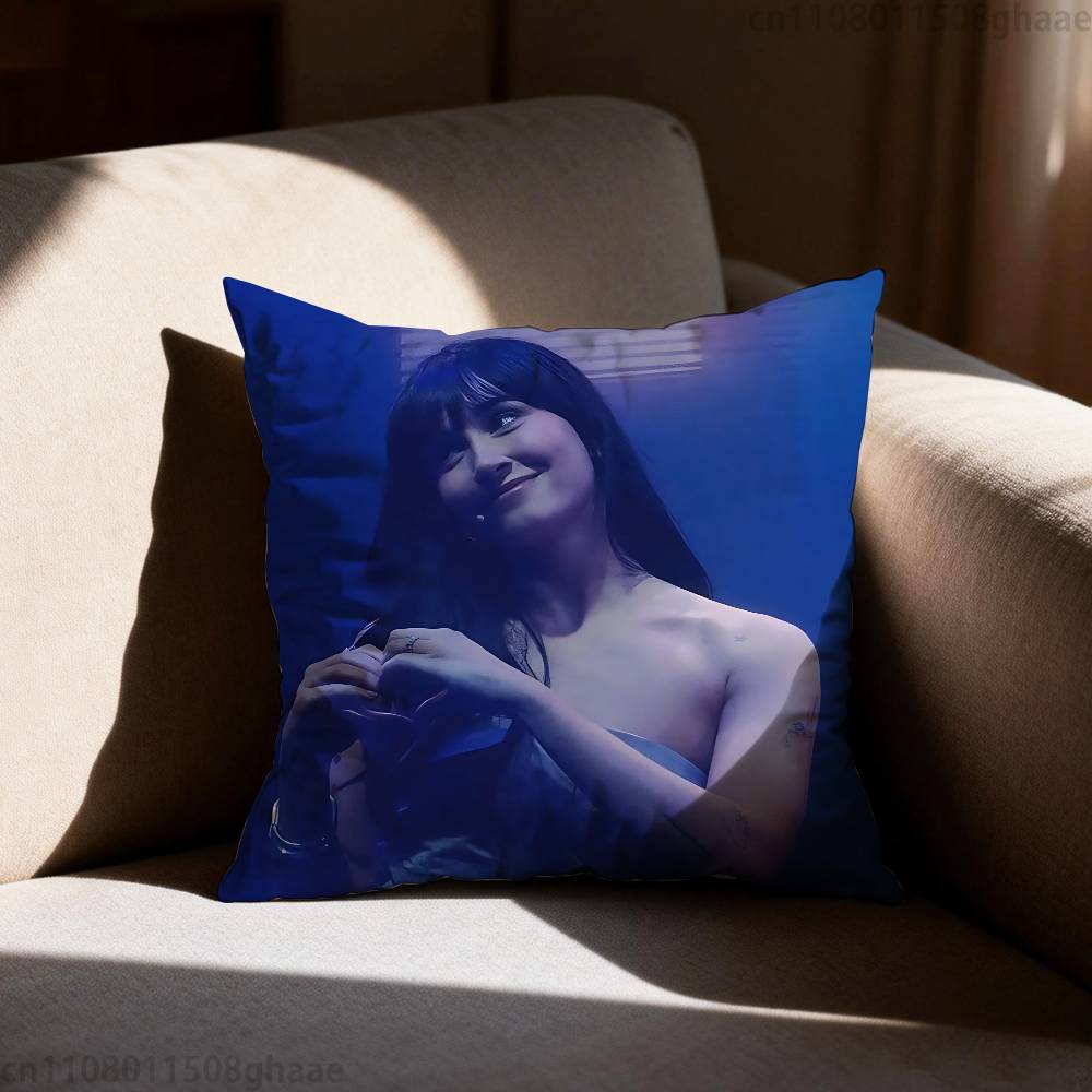 AAitana Cuarto azul Pillow Case Square DoubleSided Printing Short Plush Sofa Cushion Cover Bedroom Bedside Pillow