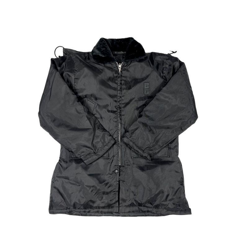 И Американская Мужская Осенняя и Зимняя Одежда Средней Длины с Добавлением Хлопка Повседневная Ретро Однотонная Парная С Капюшоном Хлопковая Стеганая Одежда Свободная Большого Размера