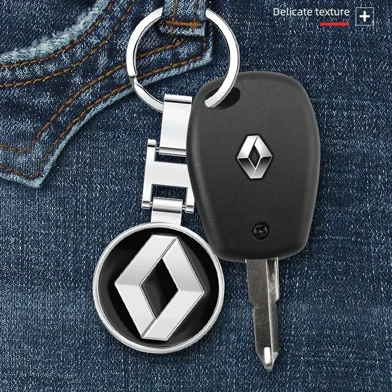2026 Hot For Renault Interior Stickers 1pcs Metal Car Styling Steel Keychain Key Ring Auto Accessories For Renault RS Koleos Cap