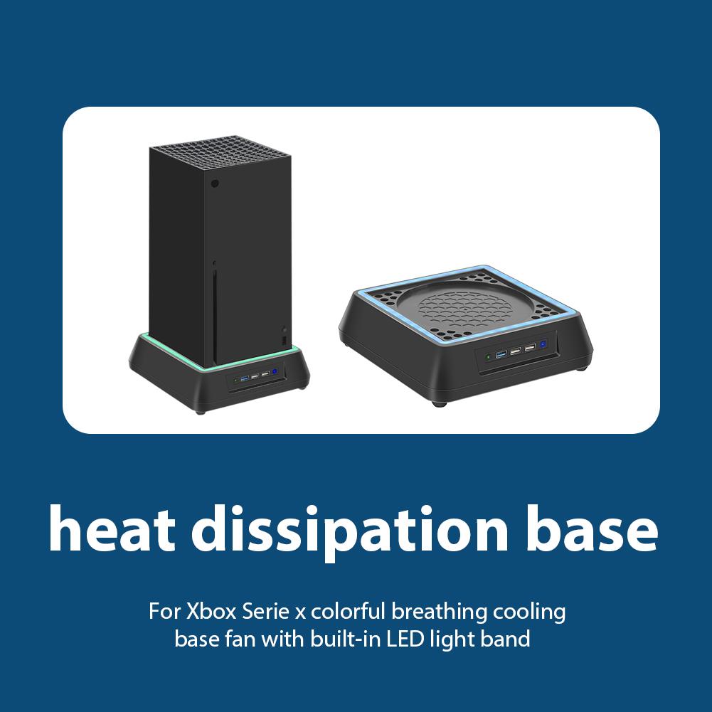 For Xbox Series X Console Cooling Base Touch Control RGB Colorful Light Cooling Fan Stand Bracket With 3 USB Port for Xbox S