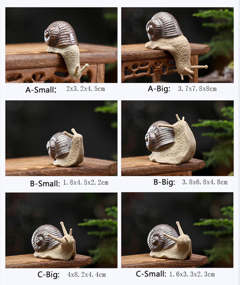 Ceramic Small Snail Ornaments Bonsai Micro Landscape Home Decoration Accessories for Living Room Tea Pets Desk Decorations