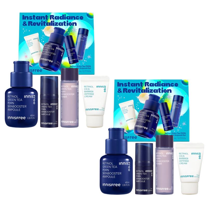 Innisfree Holiday Retinol Green Tea PDRN Skinbooster Ampoule 4-Piece Set