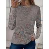 Women's Casual T-shirt 3D Printed  Flower Print Round Neck Retro Elegant Long Sleeves Women's Fashion Pullover Long Sleeve Tops