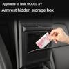 Автомобильный подлокотник, держатель, центральная консоль, органайзер, подлокотник, скрытый ящик для хранения, аксессуары для Tesla Model 3, Model Y 2024 2024 2024