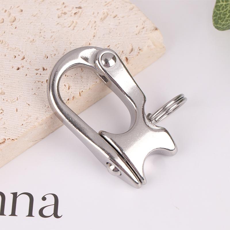 Нержавеющая сталь 2 дюйма Морской карабин с защелкой, быстросъемная пряжка, скоба-соединитель, звенья для шнурка для морской лодки, корабля