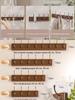Solid Wood Coat Rack with 6 Hooks, Walnut Finish, Wall Mounted