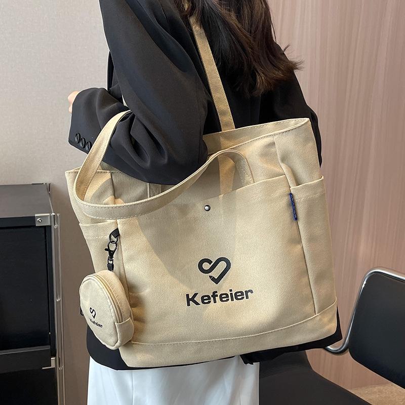 Женская большая холщовая сумка через плечо - 2023 High-End Commuter Tote для студентов колледжей