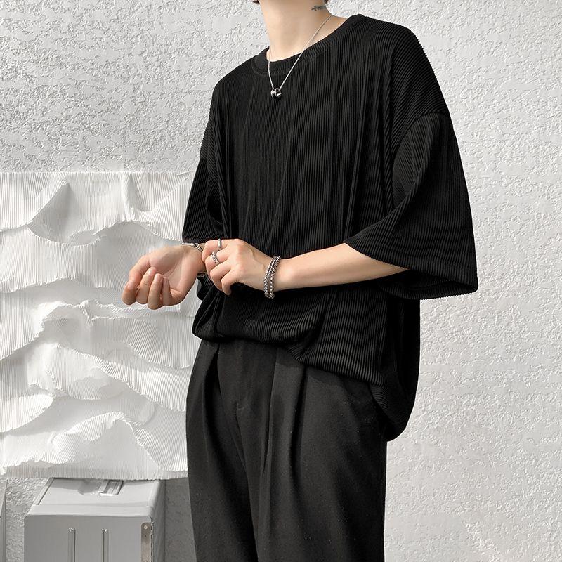 Men's Clothing New Comfortable Simplicity Straight Man Solid Color Handsome Summer Short Sleeve Fashion Casual T-Shirts