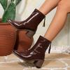 Новый стиль осенние ботинки женские замшевые ботинки для женщин квадратный носок массивный каблук обувь повседневная молния современные ботинки zapatos mujer