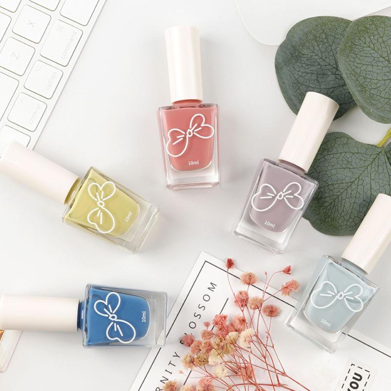 Oil-based Nail Polish No Bake Fast Drying Non-peelable Non-slip Safe Odorless Nude Color Nail Salon Nail Polish