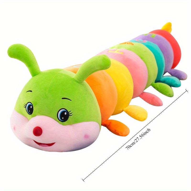 Красочный плюш для игрушки CATERPILLAR, Мягкая декоративная подушка-кукла из полиэстера, Креативный дизайн длинной полосатой гусеницы, Забавные, Мягкие буквы