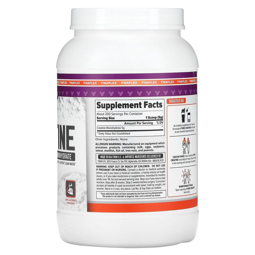 Finaflex Pure Creatine, Unflavored Powder, 1 Kg (2.2 Lb)