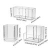 Simple Desk Pen Holder Clear Stationery Organizer Multifunction Pencil Storage Box  Home Office