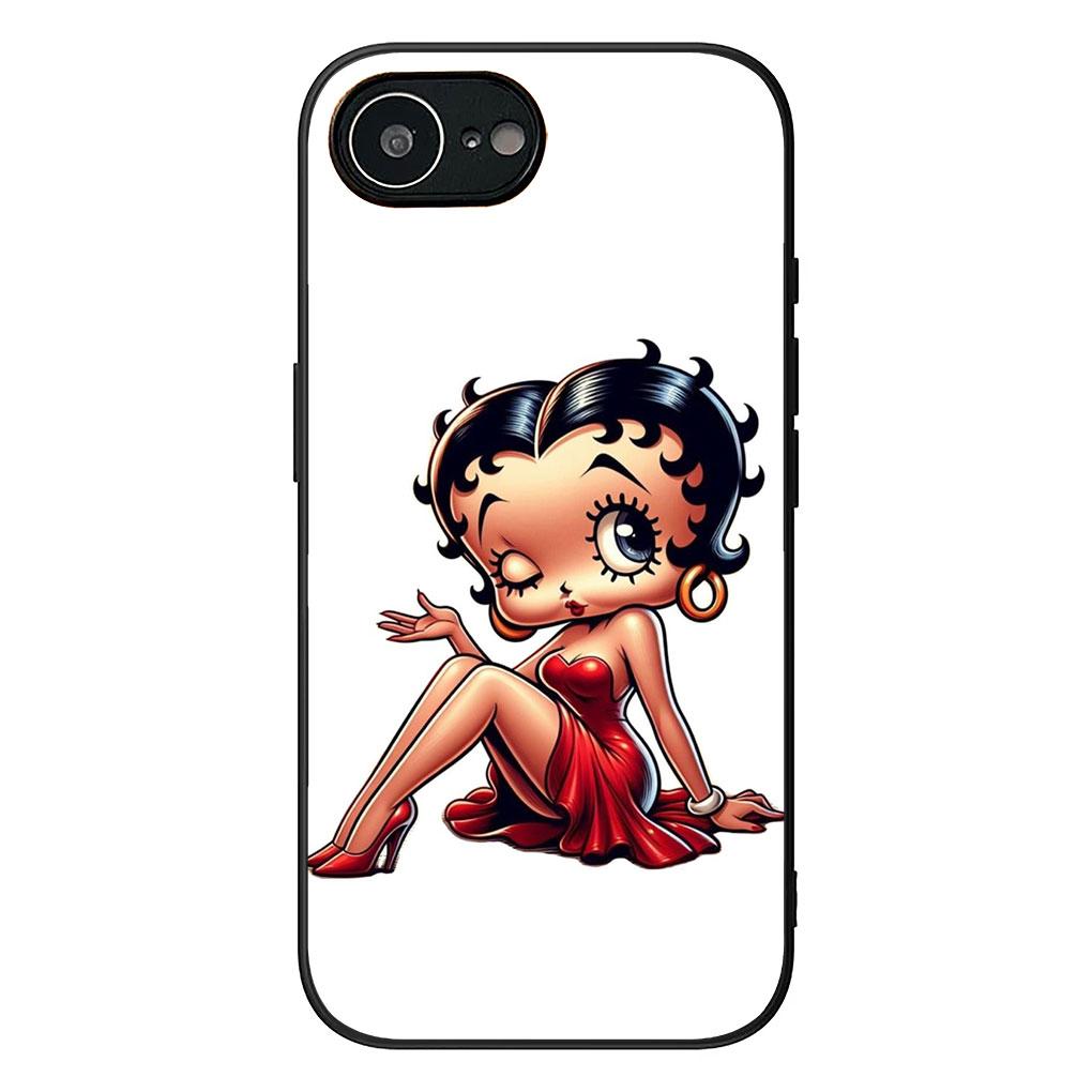 Мягкий чехол для телефона Apple iPhone 17 16 14 15 Pro Max Plus 15+ 16E XR ProMax Air Case B-Bettys Мультяшный B-Boops Аниме Чехол