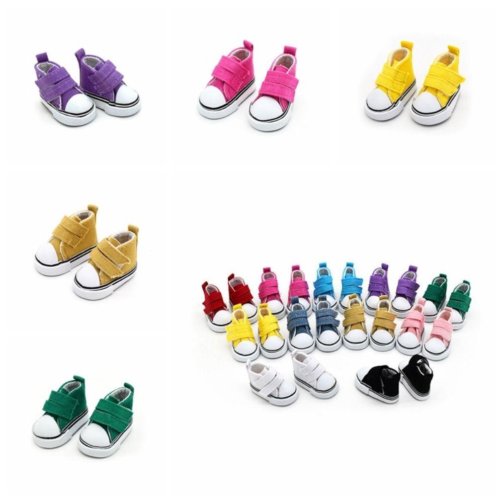 1 Pair 5cm Length Doll Canvas Shoes DIY Mini Casual Shoes Doll Sneakers Blythe Doll Toy
