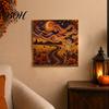 Fall Holiday Decoration Halloween Faux Pearl Art DIY Kit, 3D Bead Embroidery Craft Set, Spooky Handmade Ghost Pumpkin Goat Witch Wall Art, Seasonal