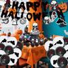 Halloween Black Skeleton Rose Decorations Disposable Supplies Tableware Halloween Party Decorations