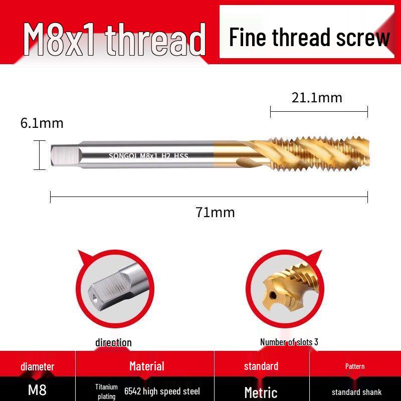 Stainless Steel Machine Taps Drill Bit Set M5-M20