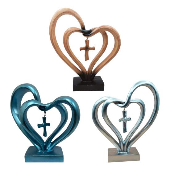 Настольное украшение Устойчивое основание Форма сердца Фигурка из смолы Декор для рабочего стола с сентиментальным стихотворением На свадьбу нужно трое Подарок на годовщину свадьбы