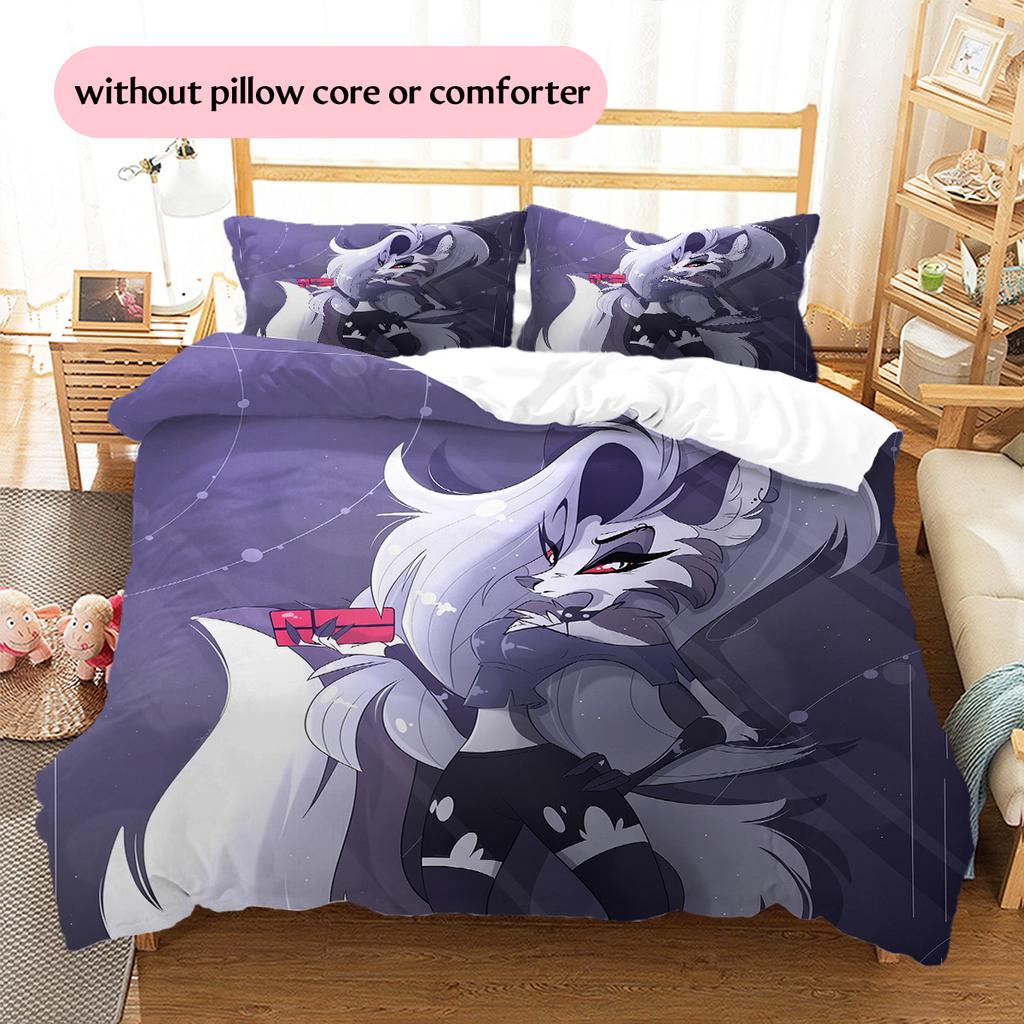 Loona  Pattern Bedding Quilt Set  Home Decoration  Gift (1 * duvet cover + 2 * pillowcase  without core)