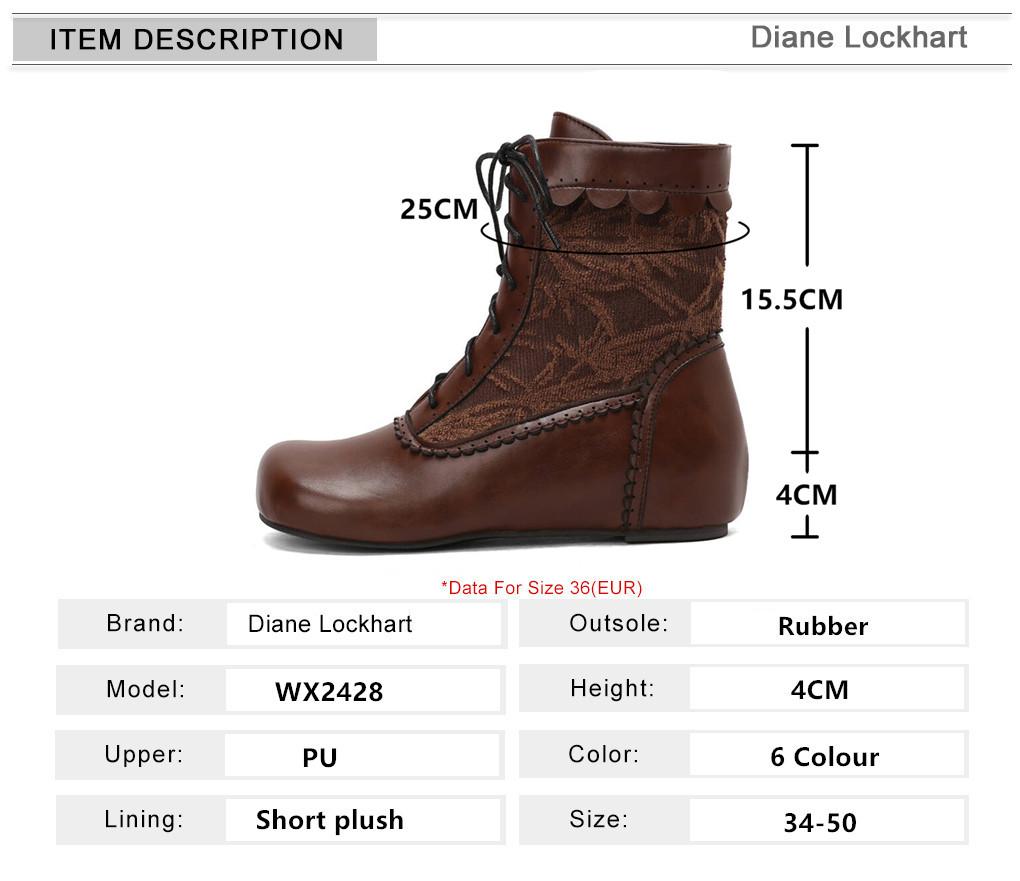 Модный дизайн женские ботильоны на щиколотке с круглым носком, внутренняя высота, шнуровка, большой размер 48 49 50, модные ботильоны для свиданий, весна-осень, новинка