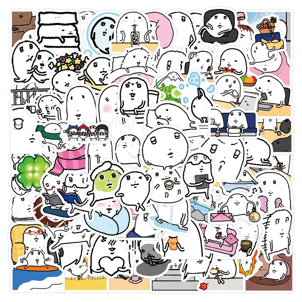 Cartoon Emoji Mochi Stickers: 100-Piece Set for Journals, DIY, Phones, Laptops