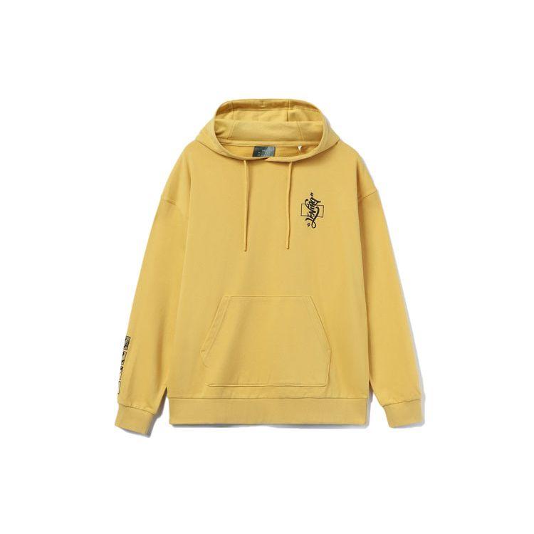 Li Ning X Disney Sports Lifestyle Series Printed Loose Pullover Hoodie Men Hoodies Light-Ochre AWDR445-3